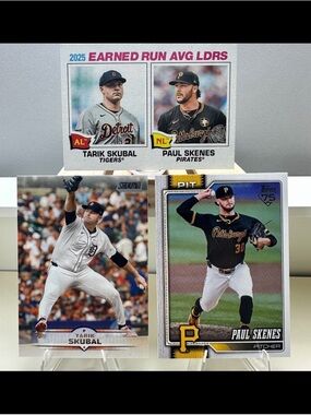 ⚾️Paul Skenes & Tarik Skubal lot of 3